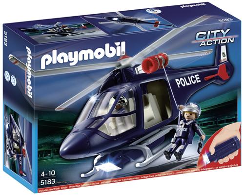Playmobil 5183 - Hélicoptère De Police Avec Projecteur Playmobil